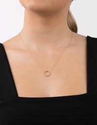 Gold Plated Sterling Silver Diamond Cut Circle Necklace - link has visual effect only