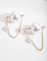 Pearl Front & Back Stud Earrings - link has visual effect only