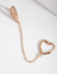 Gold Chain Heart Huggie Earrings - link has visual effect only