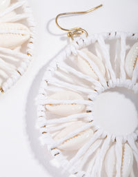 White Shell Disc Drop Earrings - link has visual effect only