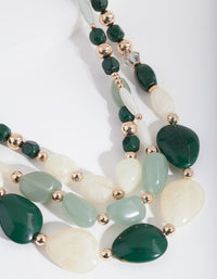 Green Marble Layered Bead Necklace - link has visual effect only