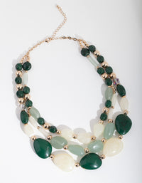 Green Marble Layered Bead Necklace - link has visual effect only