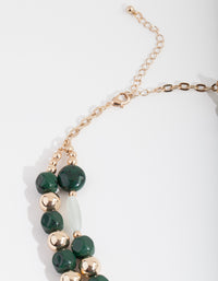 Green Marble Layered Bead Necklace - link has visual effect only