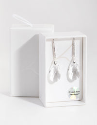 Silver Diamond Simulant Large Teardrop Earrings - link has visual effect only