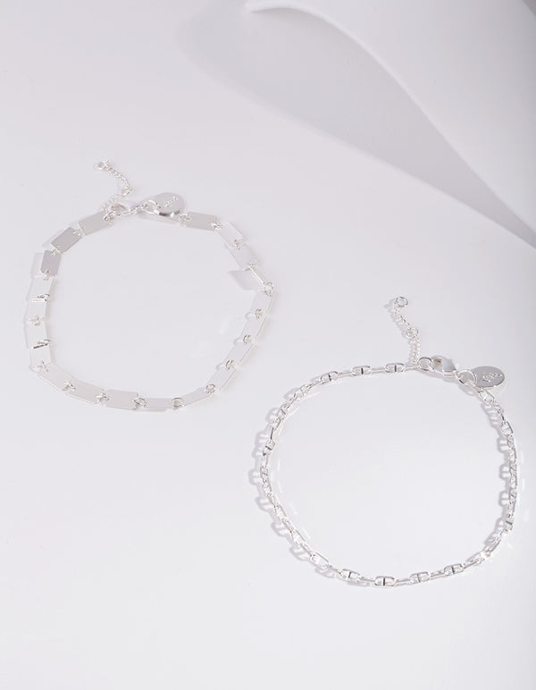 Real Silver Plated Bracelet Set