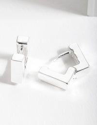 Silver Square Huggie Earrings - link has visual effect only