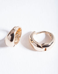 Gold Polished Chunky Huggie Earrings - link has visual effect only