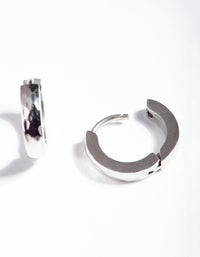 Surgical Steel Textured Huggie Earrings - link has visual effect only