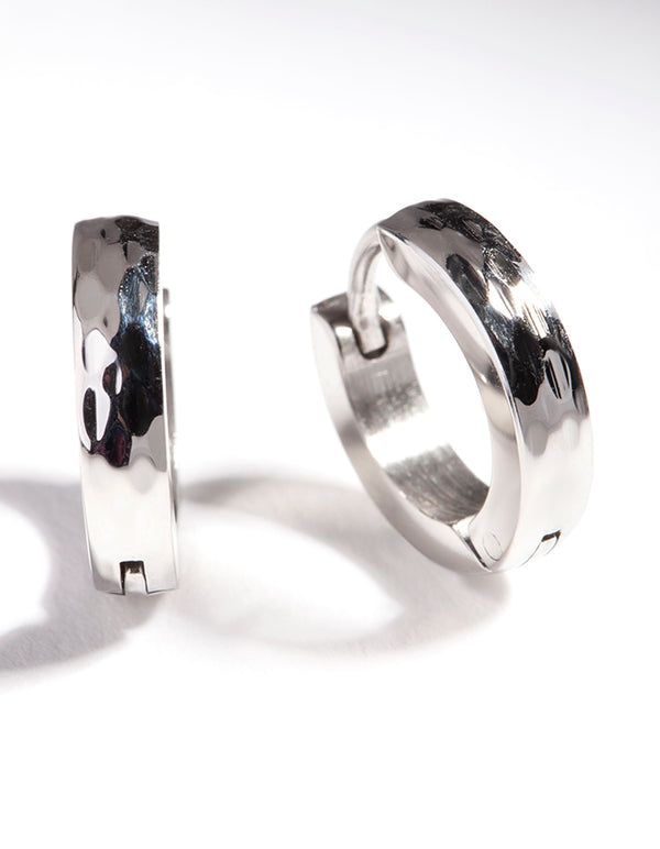 Surgical Steel Textured Huggie Earrings