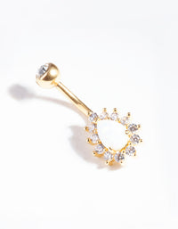 Gold Titanium Opal Diamante Belly Bar - link has visual effect only