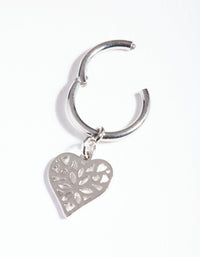 Silver Surgical Steel Filigree Heart Clicker Earring - link has visual effect only