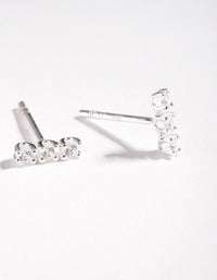 Sterling Silver Cubic Zirconia Stick Stud Earrings - link has visual effect only