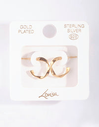 Gold Plated Sterling Silver Twist Open Hoop Earrings - link has visual effect only