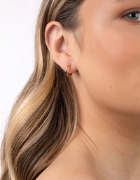 Gold Plated Sterling Silver Twist Open Hoop Earrings - link has visual effect only