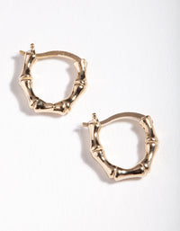 Gold Plated Sterling Silver Mini Bamboo Hoop Earrings - link has visual effect only