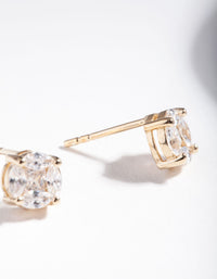 Gold Plated Sterling Silver Multi Cubic Zirconia Stone Stud Earrings - link has visual effect only