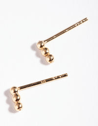 Gold Plated Sterling Silver Triple Ball Stud Earrings - link has visual effect only