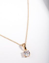 Gold Plated Sterling Silver 1 Carat Cubic Zirconia Necklace - link has visual effect only