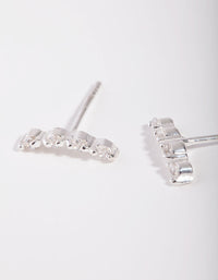 Sterling Silver Cubic Zirconia Crawler 4 Stone Earrings - link has visual effect only