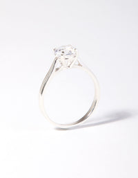 1 Carat Cubic Zirconia Sterling Silver Basket Ring - link has visual effect only