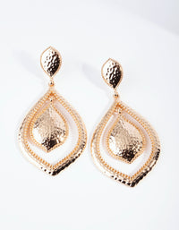 Gold Textured Teardrop Earrings - link has visual effect only