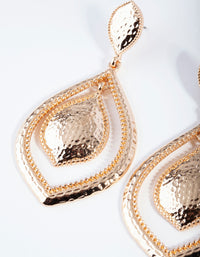 Gold Textured Teardrop Earrings - link has visual effect only