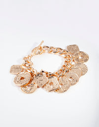 Gold Multi Coin Chain Bracelet - link has visual effect only