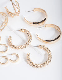 Gold Multi Twist Hoop Earring 6-Pack - link has visual effect only