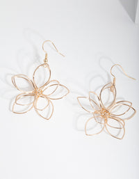 Gold Cutout Flower Drop Earrings - link has visual effect only