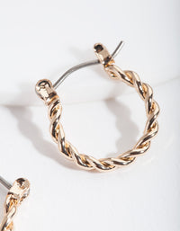 Gold Twist Hoop Earring & Bracelet Pack - link has visual effect only