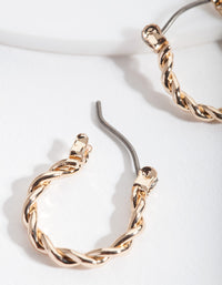 Gold Twist Hoop Earring & Bracelet Pack - link has visual effect only