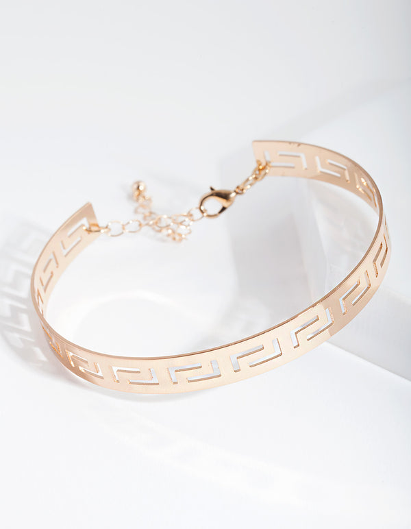 Gold Thin Maze Cutout Cuff