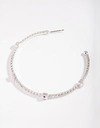 Silver 60mm Stone & Diamante Hoop Earrings - link has visual effect only