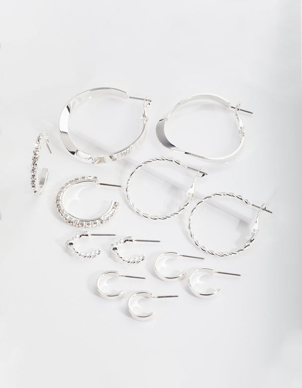 Silver Multi Choice Hoop Earring 6-Pack