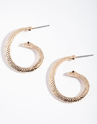 Gold Spiral Snake Hoop Earrings - link has visual effect only