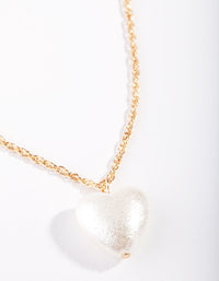 Gold Pearl Heart Necklace - link has visual effect only