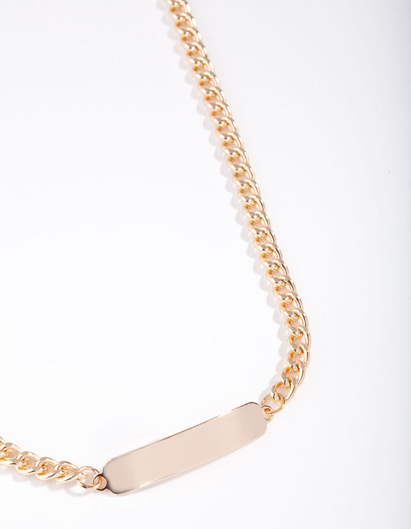 Gold Name Bar Necklace