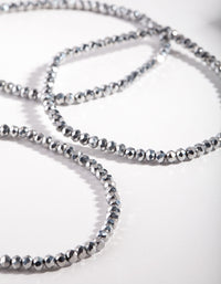 Grey Facet Bead Bracelet Set - link has visual effect only