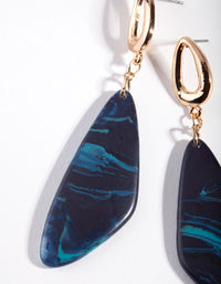 Gold Blue Irregular Drop Earrings - link has visual effect only