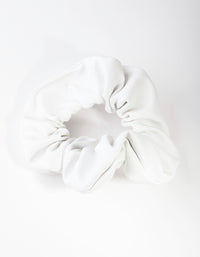 White Leatherette Scrunchie - link has visual effect only