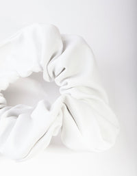 White Leatherette Scrunchie - link has visual effect only