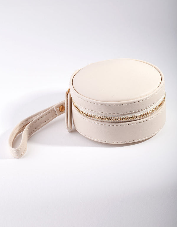 Beige Round Jewellery Box