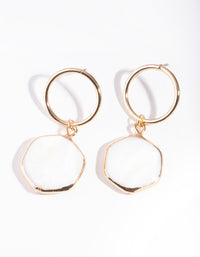 Gold Hexagon Shell Earrings - link has visual effect only