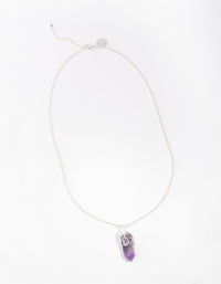 Silver Curled Amethyst Stone Necklace - link has visual effect only