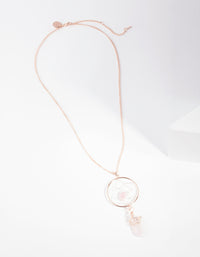 Rose Gold Rose Quartz Dreamcatcher Necklace - link has visual effect only