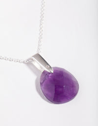 Sterling Silver Faceted Amethyst Pendant Necklace - link has visual effect only