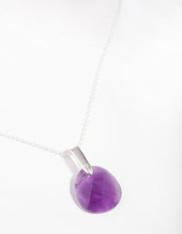 Sterling Silver Faceted Amethyst Pendant Necklace - link has visual effect only