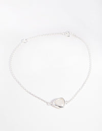 Sterling Silver Moonstone Bezel Bracelet - link has visual effect only