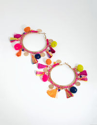 Statement Tassel Hoop Earrings - link has visual effect only