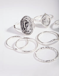 Silver Multi Coin Ring Stack - link has visual effect only